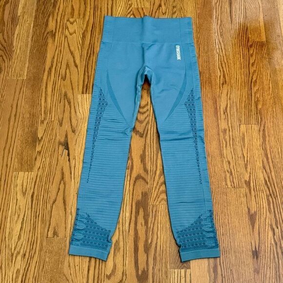 Gymshark Energy Laser Cut Dark Teal Leggings. Size Small. - Picture 1 of 7